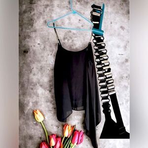 Layne Bryant l Chain-link Shoulder Strap l Chiffon l Asymmetrical l Poly Spandex